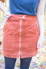 Pumpkin Spice Corduroy Mini Skirt