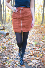 Pumpkin Spice Corduroy Mini Skirt